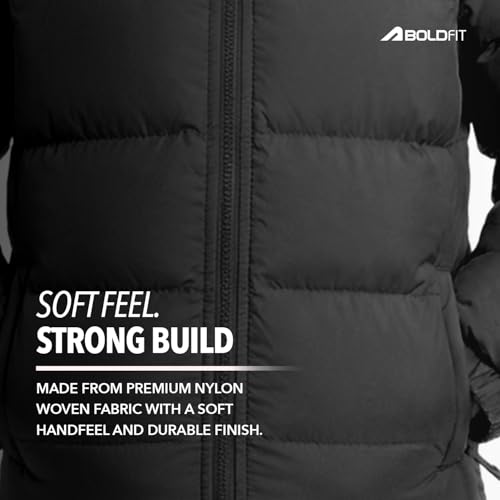 Image of Boldfit Winter Jacket for Kids, Warm Puffer Kids Winter Jacket, Unisex Kids Winter Jackets for Boys & Girls with Hood, Lightweight & Comfortable Winter Wear