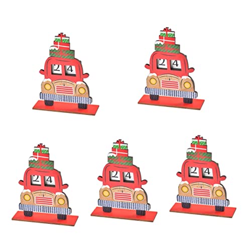 jojofuny 5 Sets Decoration Number Festival To Wooden Christmas Days Blocks Ornement Fournitures Noël Pour Arbre Cadeau Table Avec Bureau Train De L'Avent Maison Compte À Rebours Calendrier Cover