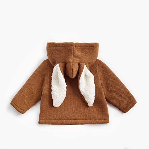 Toddler Newborn Baby Boys Girls Long Sleeve Solid Ribbed Cute Rabbit Ear Hooded Jacket Thick Coat2