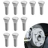 HABNVUON 10PCS Wheel Studs, Steel Tire Studs, 49mm Long & M12x1.5 Steel Lug Bolts, Wheel Lug Stud Auto Accessories Compatible with Chevy Lexus Toyota Scion Pontiac,Replace #610-266 90942-02049(10PCS)