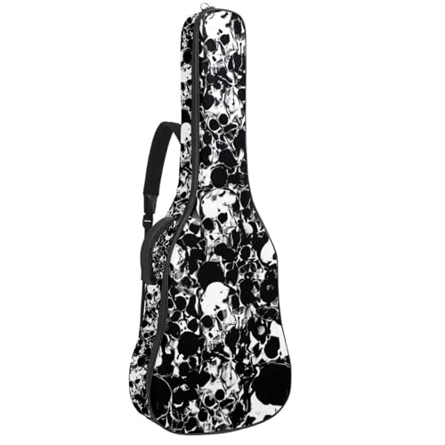 Sac pour guitare acoustique à motif squelette 106 cm avec bandoulière réglable et crochet