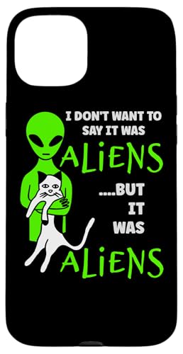 Extraterrestre OVNI Gato Extraterrestre Secuestro Alienígena Creyentes Espacio Carcasa para iPhone 15 Plus