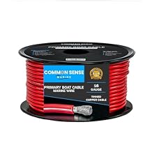 16 Gauge Primary Boat Cable - 16 ft Marine Grade Wire Tinned Oxygen-Free Copper - 16 AWG UL 1426 Standard PVC Wire for Boat, Automotive, Speakers, Camper & Trailers