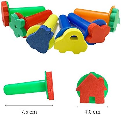 54pcs Kids Art & Craft Early Learning Painting Sponges Stamper Mini Paint Brushes Kit with 26 English Alphabets Drawing Tools (Brushes Only) 5 418Ypj+shQL. AC
