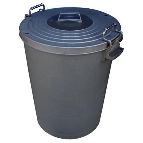 CrazyGadget 110L Black Plastic Storage Bin Cover