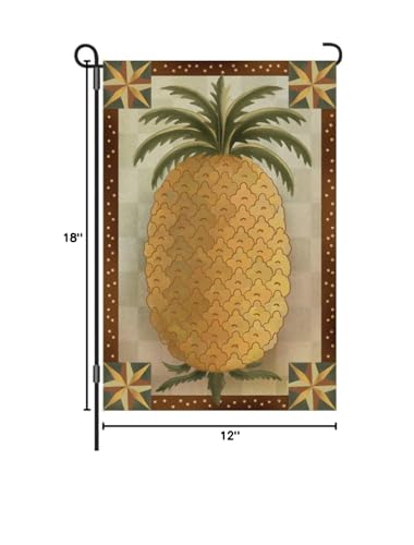 Premier-51247-Garden-Brilliance-Flag-Primitive-Pineapple-12-by-18-Inch Premier 51247 Garden Brilliance Flag Primitive Pineapple 12 by 18 Inch