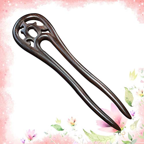 PIXNOR Pauzinhos de Cabelo de Madeira Em Forma de U Ocos Palitos de Cabelo Vintage Prendedor de Rabo