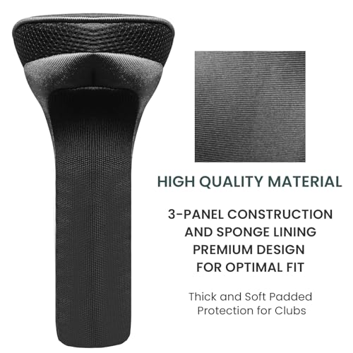 FINGER TEN Golf Club Head Covers for Woods Driver Fairway Hybrid Value 3/5 Pack, Long Headcover Interchangeable Accessories for Ultimate Club Protection - Image 6