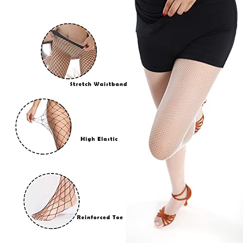 Image of Blostirno Women's High Waist Fishnet Stockings Tights Thigh Highs Pantyhose Sexy Stocking
