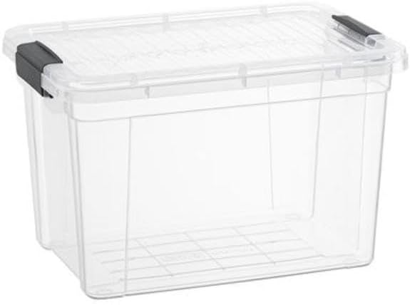 Superio Caja de almacenamiento transparente con tapa, contenedores de plástico de 2.5 cuartos de galón para organizar, cajas apilables, sin BPA, no