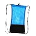 pistro Multi-Functional Mesh Bag with Drawstring Shoulder Straps for Scuba Diving, Swimming, Beach, Travel, Gym - Black, M
