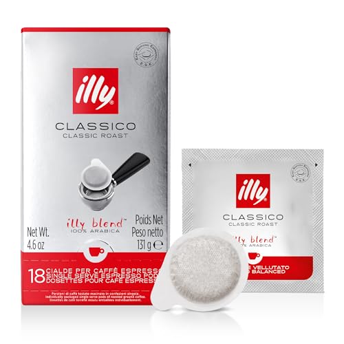 Café Illy Torréfié CLASSICO en dosettes E.S.E. - 1 boîte de 18 dosettes