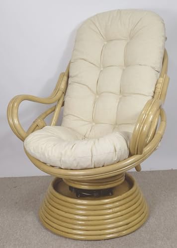 Rattan Drehsessel, Drehwippsessel Linda Fb. Honig inkl. hochwertigen...