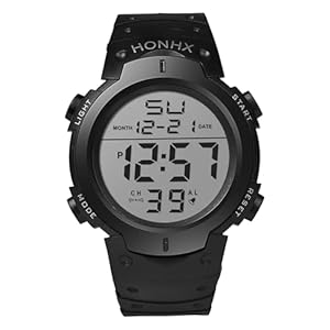 Black Digital Referee Waterproof Stopwatch,Referee Match Official Game Timer for Coaches, Big Face Military Wrist Watch with LED Backlight for Running Training