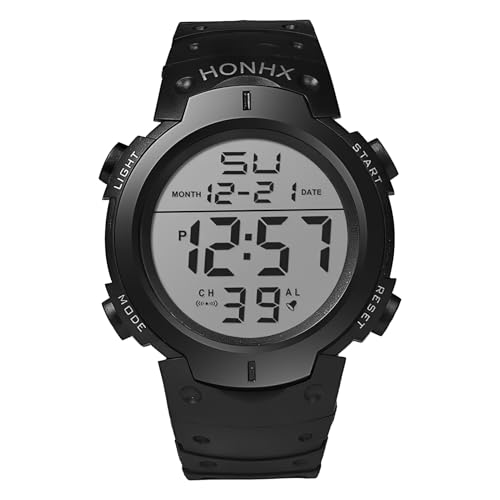 Montre d&rsquo;arbitre numérique noire avec chronomètre, compte à rebours et alarme