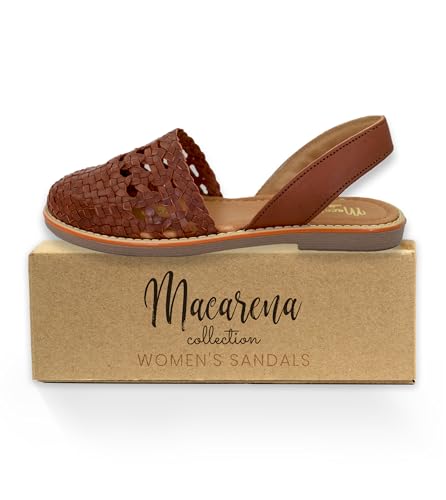 Macarena Collection Womens Shoes Leather Sandals for Women | Huarache Handmade Mexican Sandals Women | Comfortable & Stylish Womens Sandals 23402