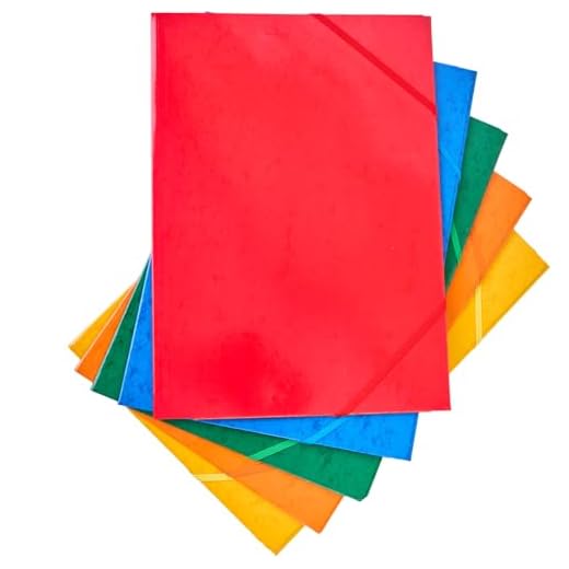 Dohe - Carpetas de Cartón (5 uds.) - Cierre de Gomas Elásticas y Solapas, 5 Colores, Tamaño Folio 24,5x34 cm, Grosor 600 g/m2 - Material de oficina