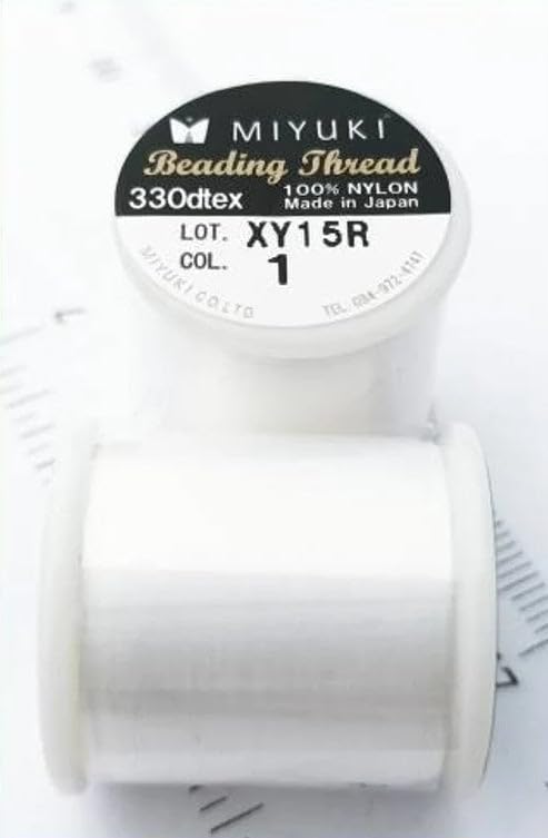 Miyuki Nylon Beading Thread, White (1), Glass, Japan (0.2 mm (B)) โ image 1