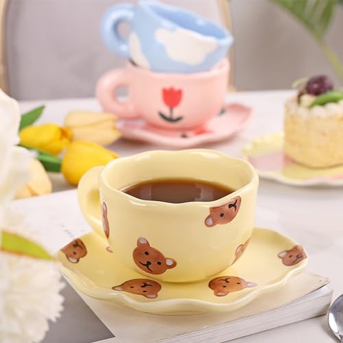 Tasse à café cœur rouge avec soucoupe pour savourer un instant doux - 8