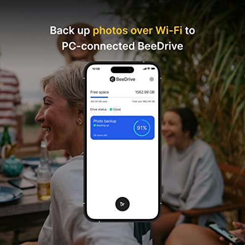 Image of Synology BeeDrive 2TB │ Simultaneously Back up Windows Files & iOS /Android Photos │ Transfer Files from Smartphone to PC Over Wi-Fi
