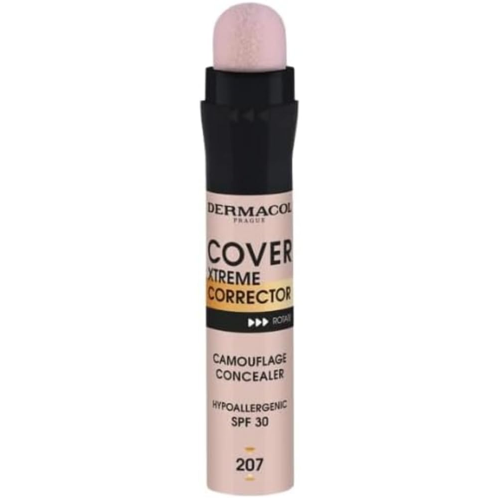 Dermacol - Cover Xtreme Corrector Contour Stick, Long Lasting Non-Allergenic Liquid Contour with SPF30, High Coverage Light Formula Corrector Concealer Makeup for Acne-Prone Skin No. 1 (207)