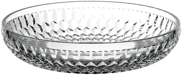 Boston Shallow Bowl, 24 cm Ø, Crystal Glass Bowl for Desserts, Fruit and Snacks, Dishwasher-Safe, Clear