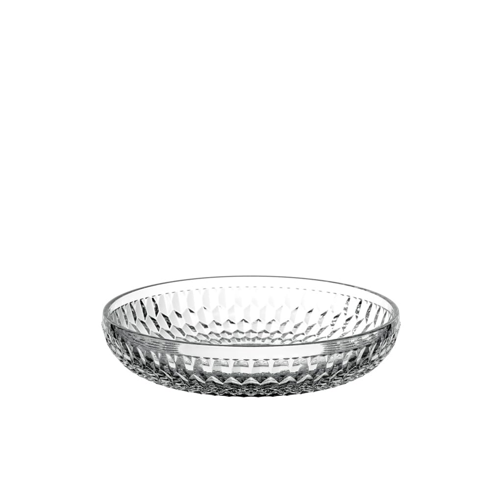 Villeroy & BochBoston Shallow Bowl, 24 cm Ø, Crystal Glass Bowl for Desserts, Fruit and Snacks, Dishwasher-Safe, Clear