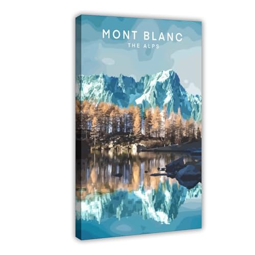 Poster sur toile Mont-Blanc cadeau idéal d'anniversaire pour bureau