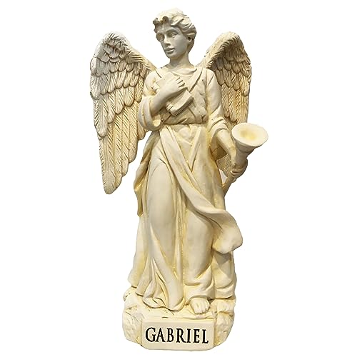 AngelStar Statuette Archange Gabriel - Blanc Ivoire - 11,4 cm - Intérieur ou extérieur