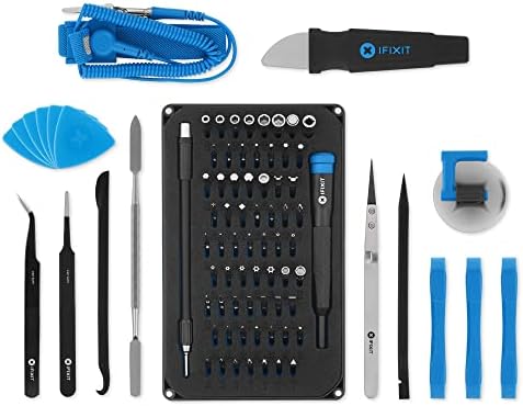 iFixit Pro Tech Toolkit, Repair tool-set with 64 precision bits (4 mm), magnetic screwdriver & opening tools to open and repair electronic devices