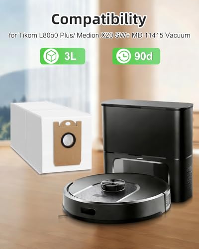 Image of Chuancheng 9 Pack Vacuum Bags Replacement for Tikom L8000 Plus /Medion X20 SW+ MD 11415 Vacuum Cleaner, Dust Bag Collecting Bags Accessory Sets