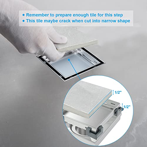 Shower System Set Faucet With 4 Inch Shower Drain, 10" Shower Faucet Set For Bathroom Luxury Rain Mixer Combo Set Wall Mounted Rainfall Square Shower Head Linear Shower Drain (4 Inch, Brushed Nickel) #TOP6