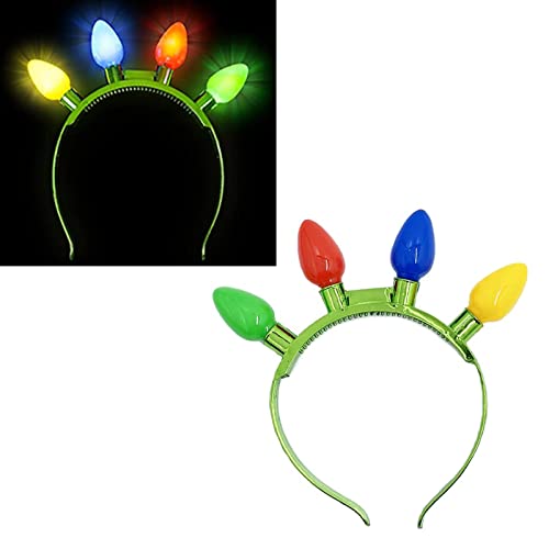 Paquete de 1 diadema con luz de Navidad con bombilla LED colorida para adultos, suministros de fiesta de Año Nuevo, bombilla de luz - imagen 5