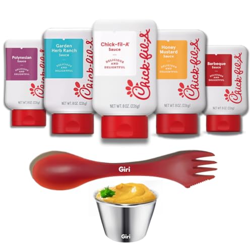 chikfila Sauce Variety Pack: Original, Polynesian, Honey Mustard, Barbeque, and Garden Herb Ranch 8...