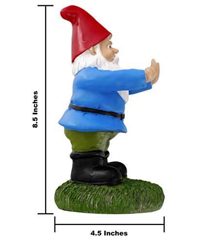 Gnometastic The Middle Finger Gnome, 8.45" Tall - Original Double Bird Garden Gnome Statue - Outdoor Funny Gnome Decoration And Lawn Ornament #TOP2
