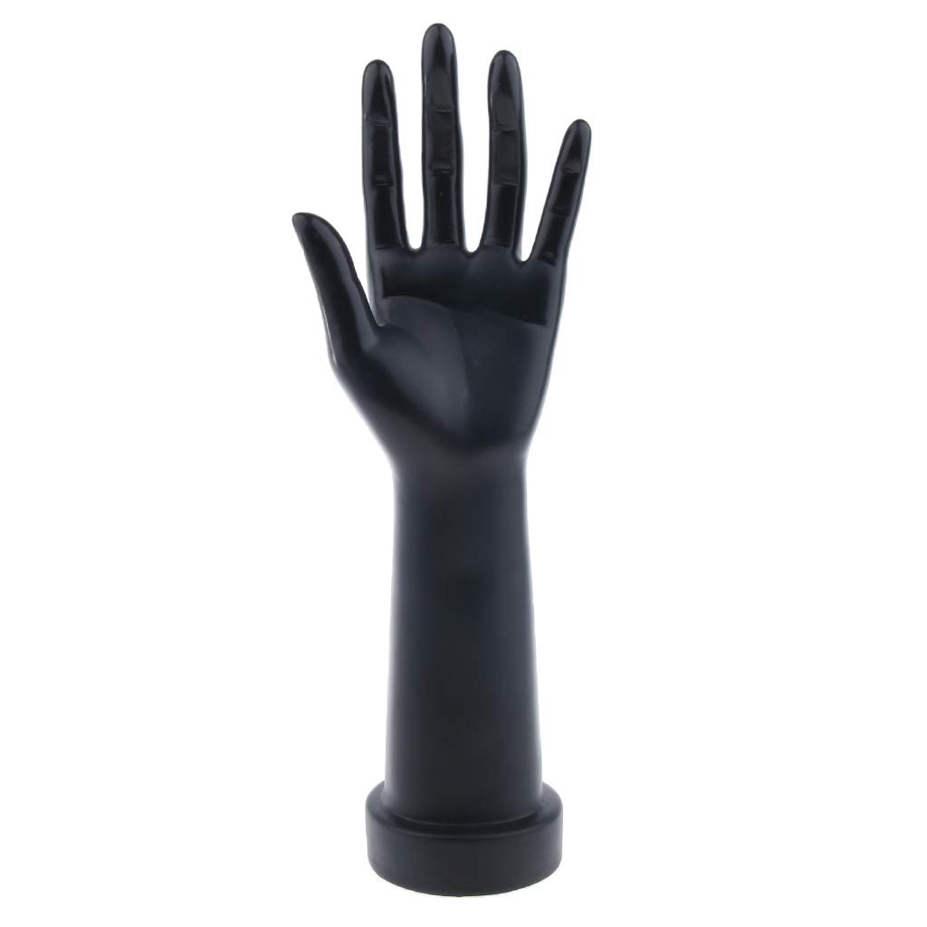 Shiwaki Female Mannequin Hands Arms Display Bendable Gloves Jewelry Model, Black - Black, Left
