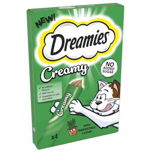 Dreamies Creamy Cat Treats 11x 4x10 g with Catnip Creamy Cat Snacks with Catnip Flavor