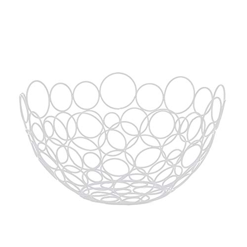 DEFAUS Diversified Formes/Cercles ronde Fruit Bowl, Fruit Basket (Color : White)
