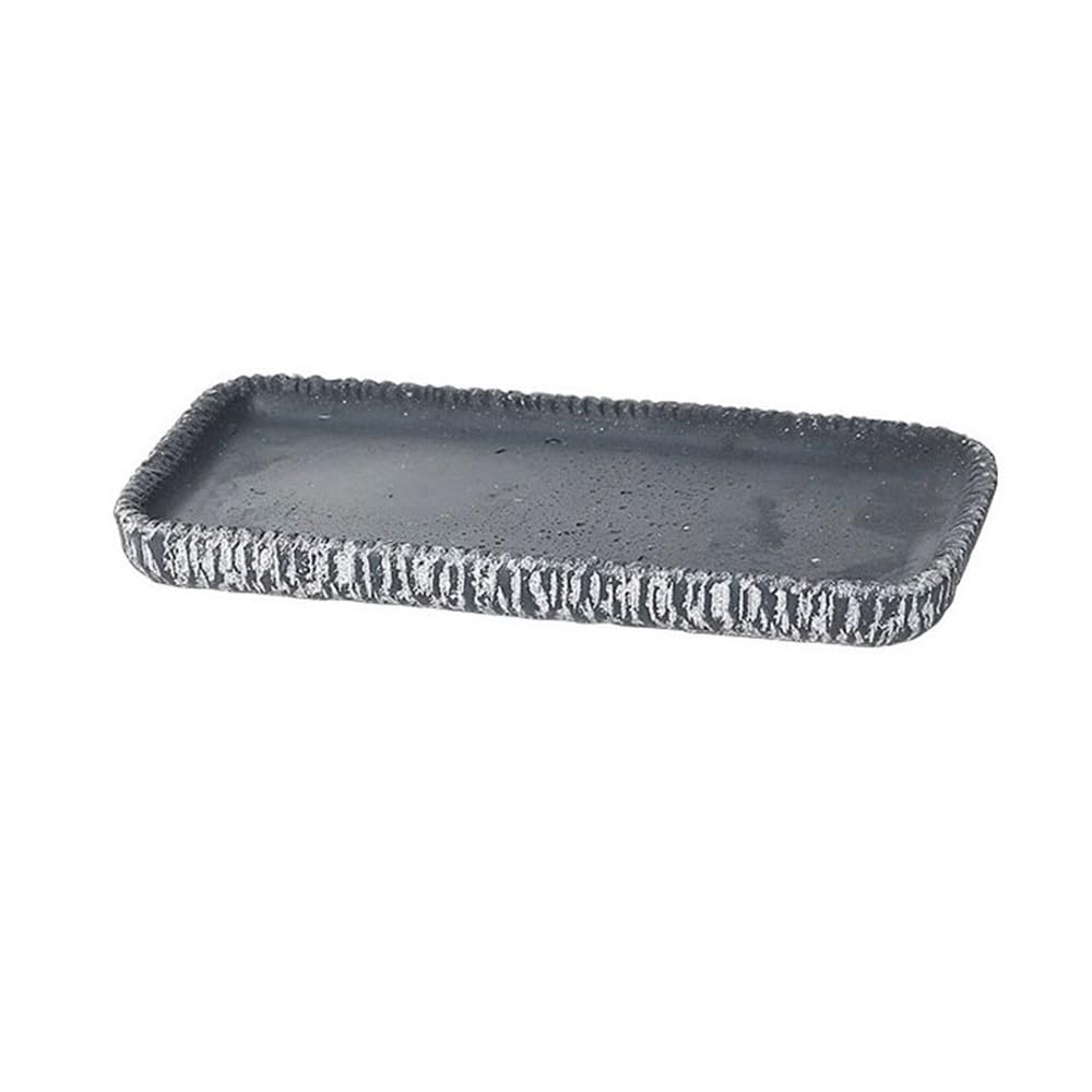 Mw9sBd8rF Shallow Flower Bowl Rectangular Cement Potting Drip Tray(Small)