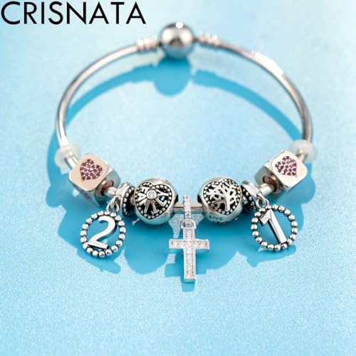 Sparkling Latin Cross Pendant Charms fits European Necklace Bracelet, 925 Sterling Silver Christian/Religious Beads, Gifts for Christmas/Easter/Mothers Day/Grandma3