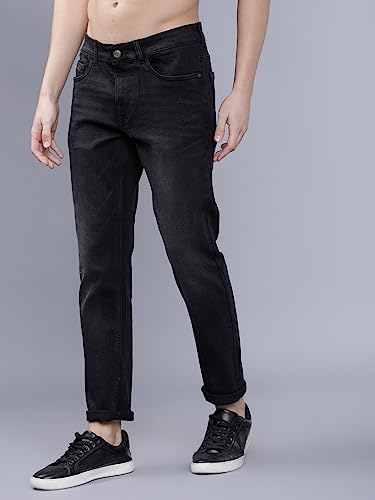 Image of The Indian Garage Co Men Slim Fit Solid Mid-Rise Jeans