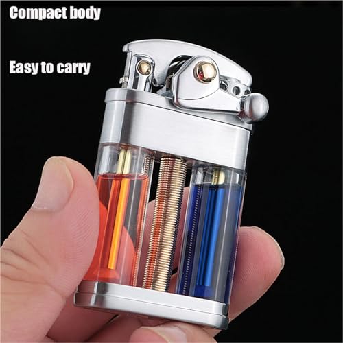 Encendedor mecánico de metal premium con diseño retro elegante y depósito recargable 5