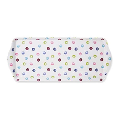 Cooksmart Petit Plateau de Service de Conception Britannique | Plateau de dîner pour de Multiples utilisations dans la Maison | Plateaux pour Servir des Aliments ou des Boissons – Pois à Pois