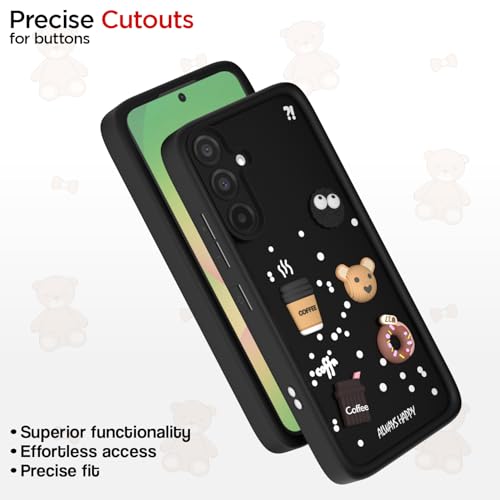 Image of Pikkme Back Cover for Samsung Galaxy A56 5G | 3D Cartoon Silicone Case Cute & Fun Full Protective Bumper Cover (Black)