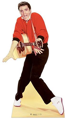 Send-a-Gift Ltd Life-sized cardboard cutout/standee of Elvis Presley - red jacket & guitar