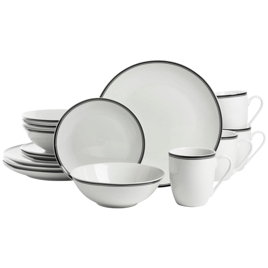Service de vaisselle en céramique 16 pièces assiettes de table et plats de cuisine