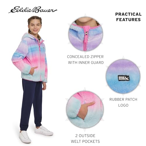 Image of Eddie Bauer Girls' Quest Plush High Pile Faux Sherpa Hooded Jacket
