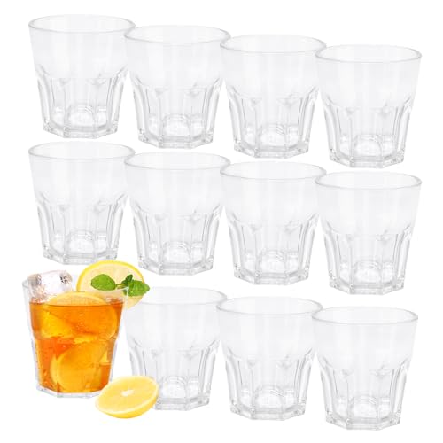DIBALIYI Vasos Acrílicos, 5.63OZ Vasos de Plástico de Colores Reutilizables (12PCS Transparente)
