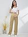 GLAMIX Women's Maternity Cargo Pants with Four Pockets Over The Belly Scrub Pants Pregnancy Clothes(Khaki, XXL)