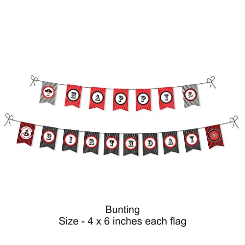 Image of Pretty Ur Party Pirate Party Decorations Kit - 80 pcs Includes Banner, Balloons, Thank You, Centerpiece, danglers, Party Supplies, Pirate Birthday Decor, DIY Pack for Girls Boys Kids